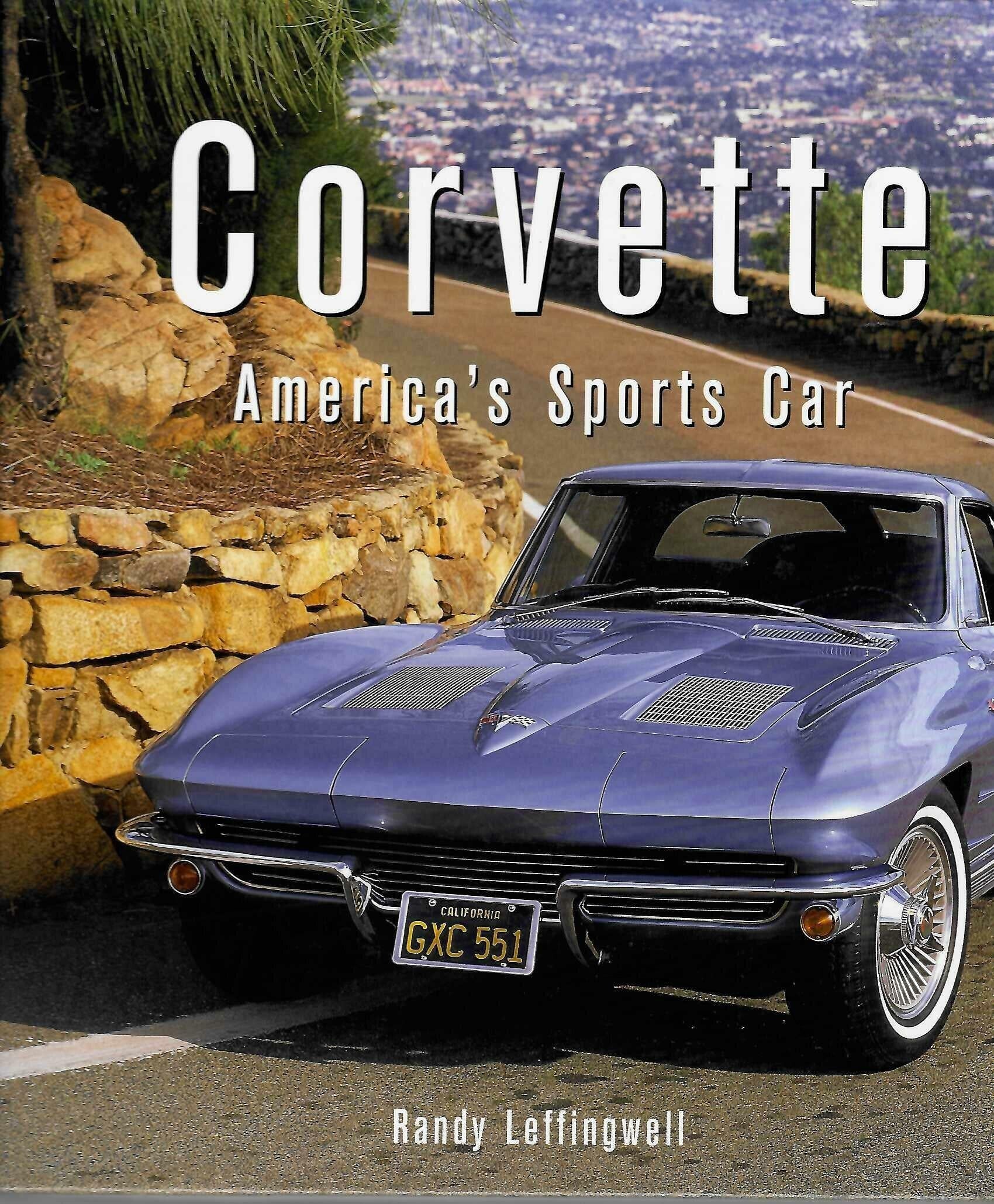 Automoto Bookshop hardcover book Corvette: America's Sports Car featuring a blue vintage Corvette on the cover