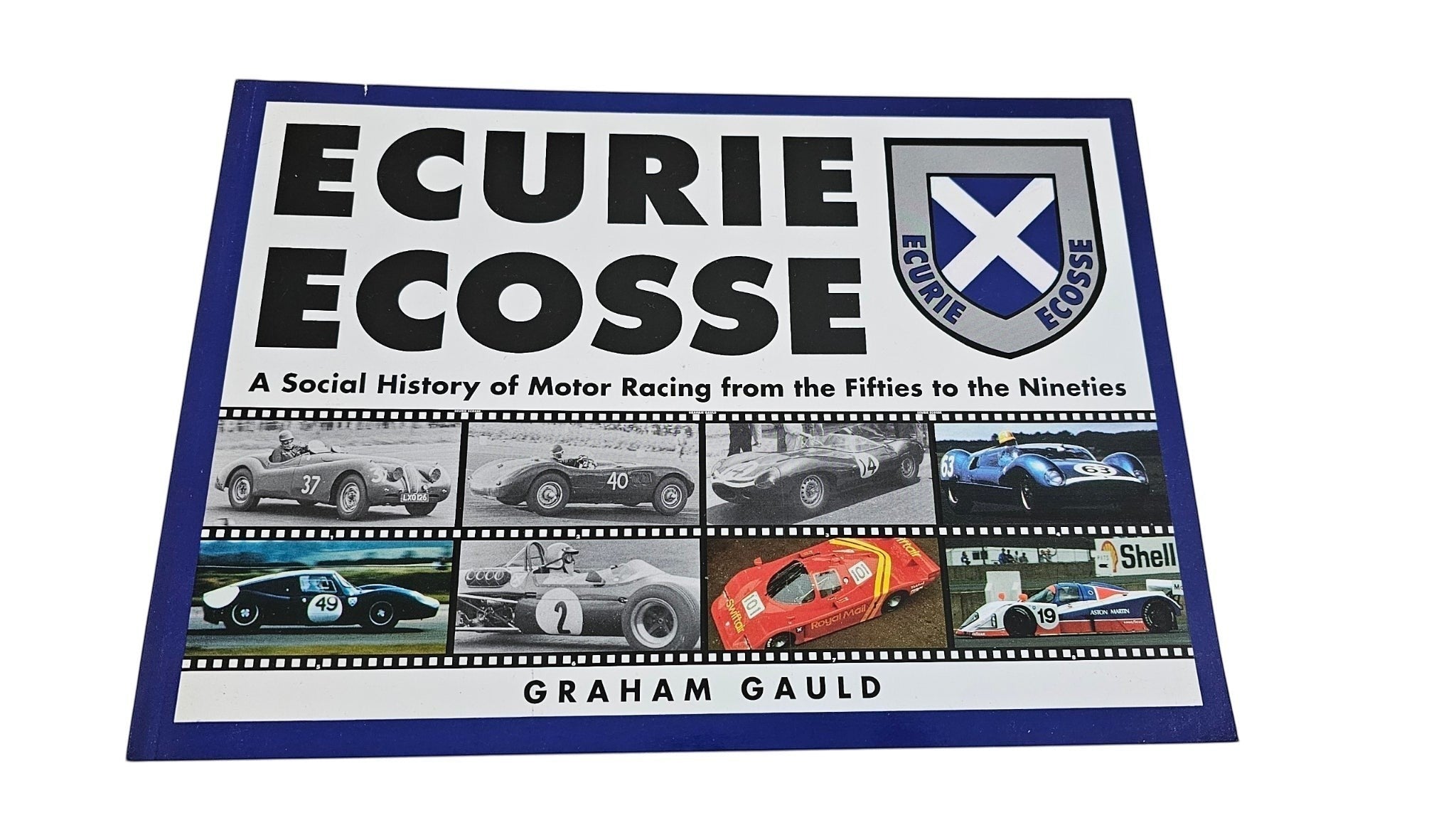 Automoto Bookshop Ecurie Ecosse motor racing history book by Graham Gauld featuring vintage race car photography.