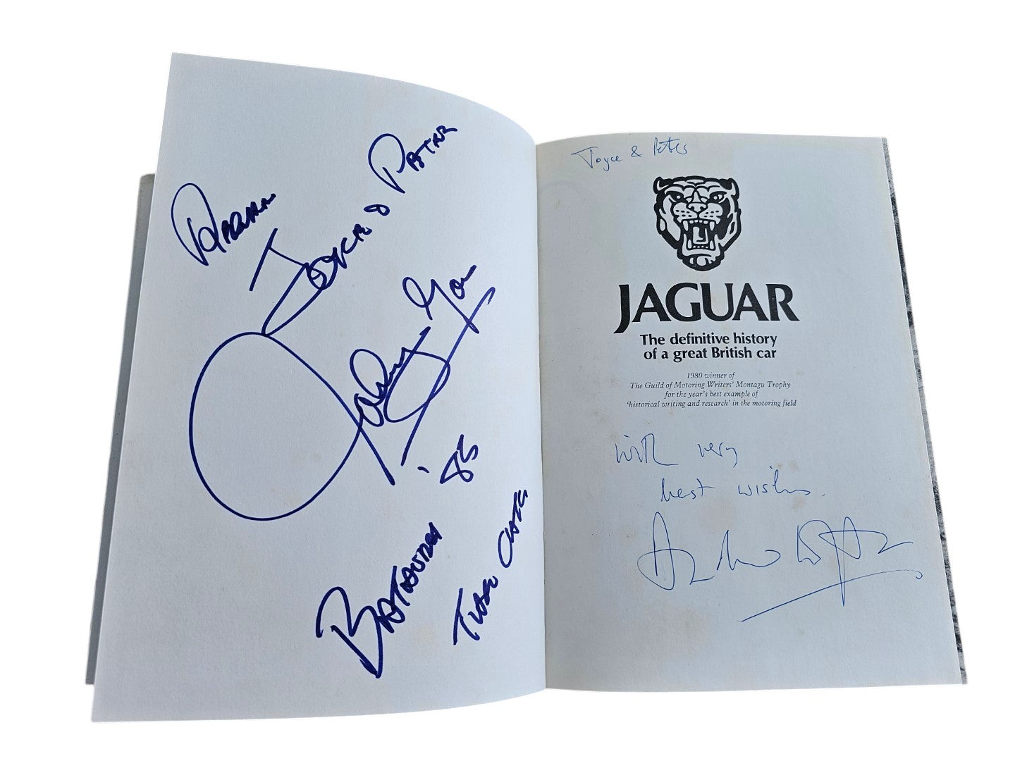 Automoto Bookshop signed copy of Jaguar The Definitive History of a Great British Car by Andrew Whyte