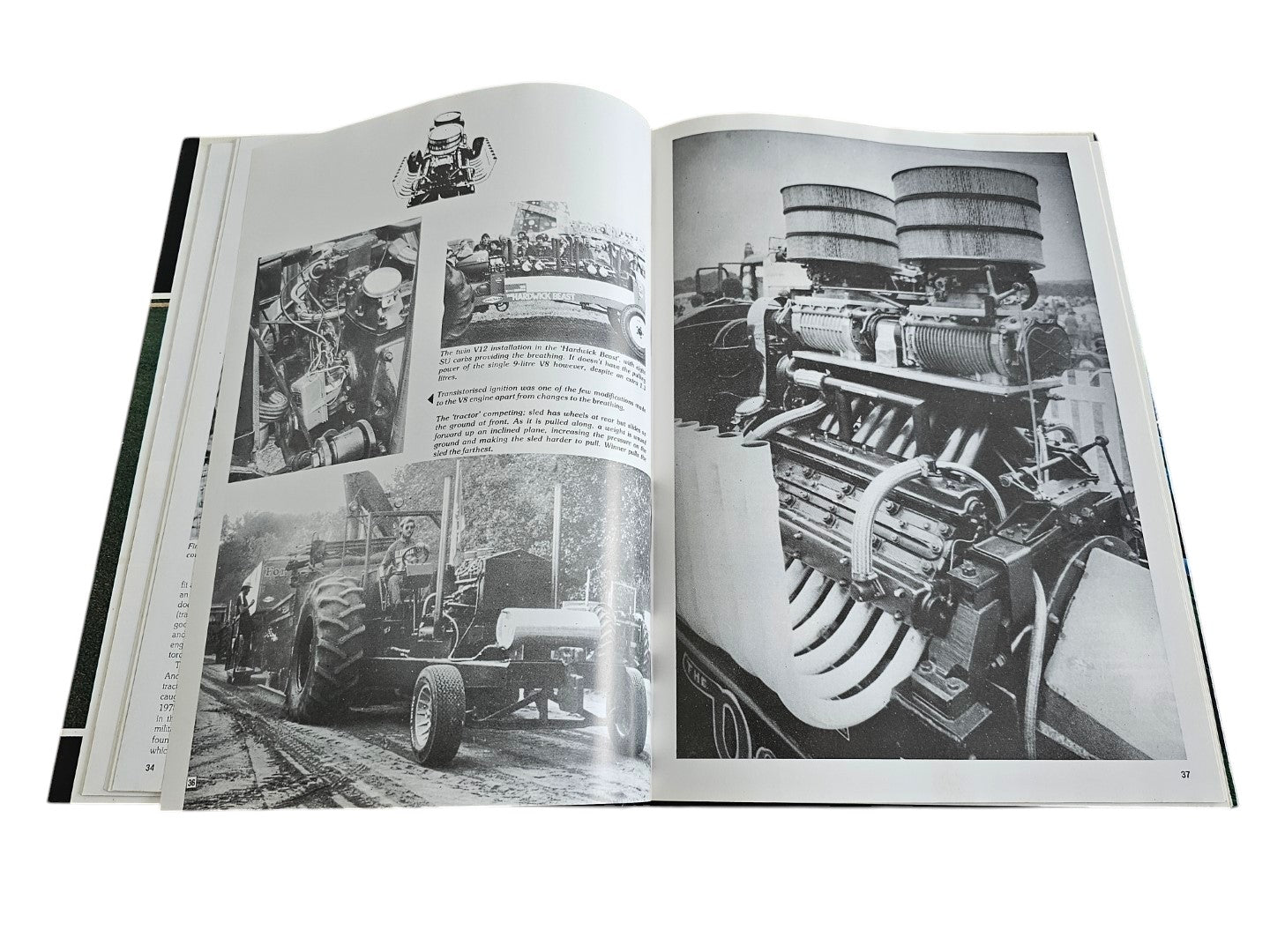 Jaguar year book (1980–81) open to black-and-white car and engine photo spread