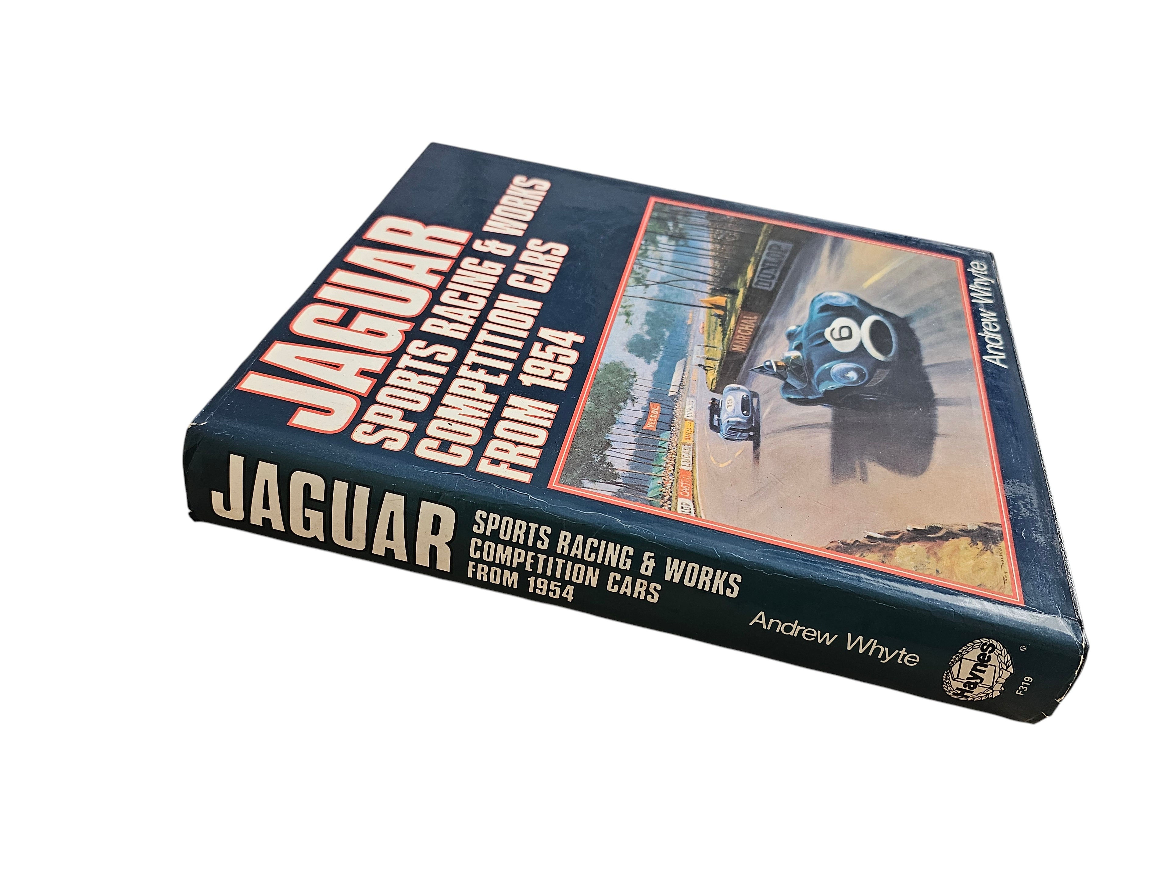 Automoto Bookshop hardcover copy of Jaguar Sports Racing & Works Competition Cars from 1954 by Andrew Whyte