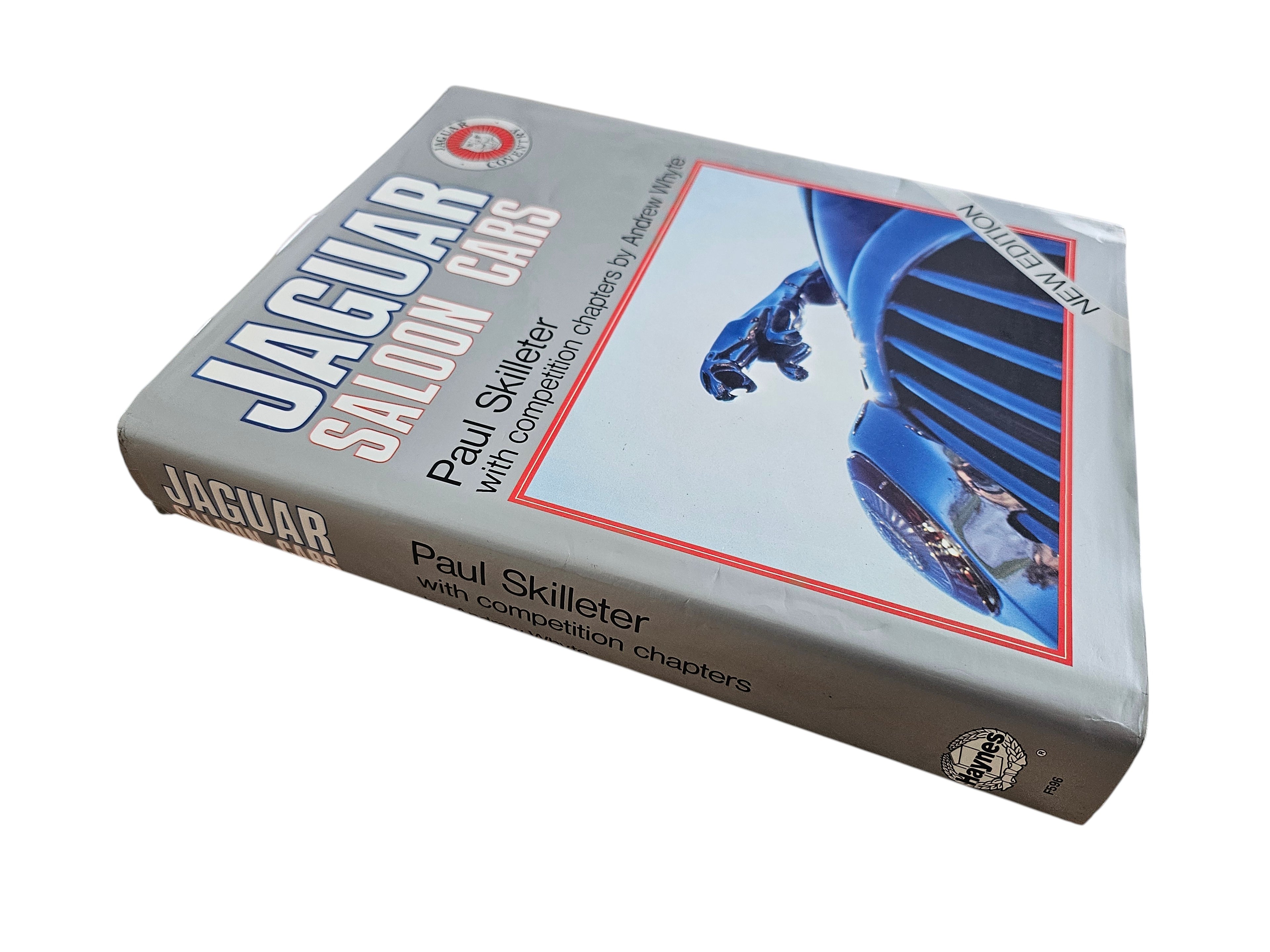 Automoto Bookshop copy of Jaguar Saloon Cars by Paul Skilleter and Andrew Whyte, a 1988 hardcover automotive history.