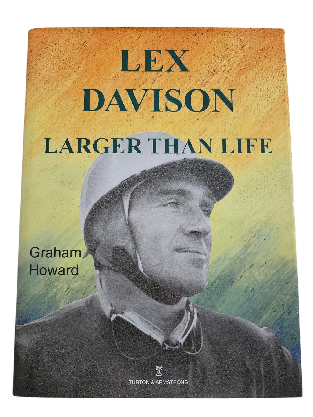 Automoto Bookshop rare biography Lex Davison Larger Than Life by Graham Howard, featuring a portrait of the driver.