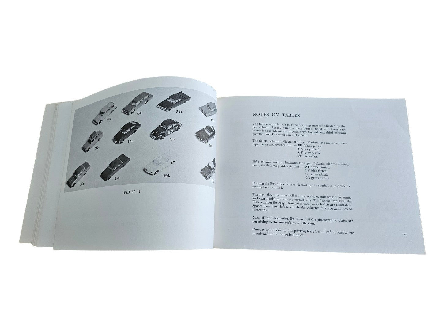 Automoto Bookshop vintage Matchbox diecast guide showing black and white illustrations of miniature toy cars