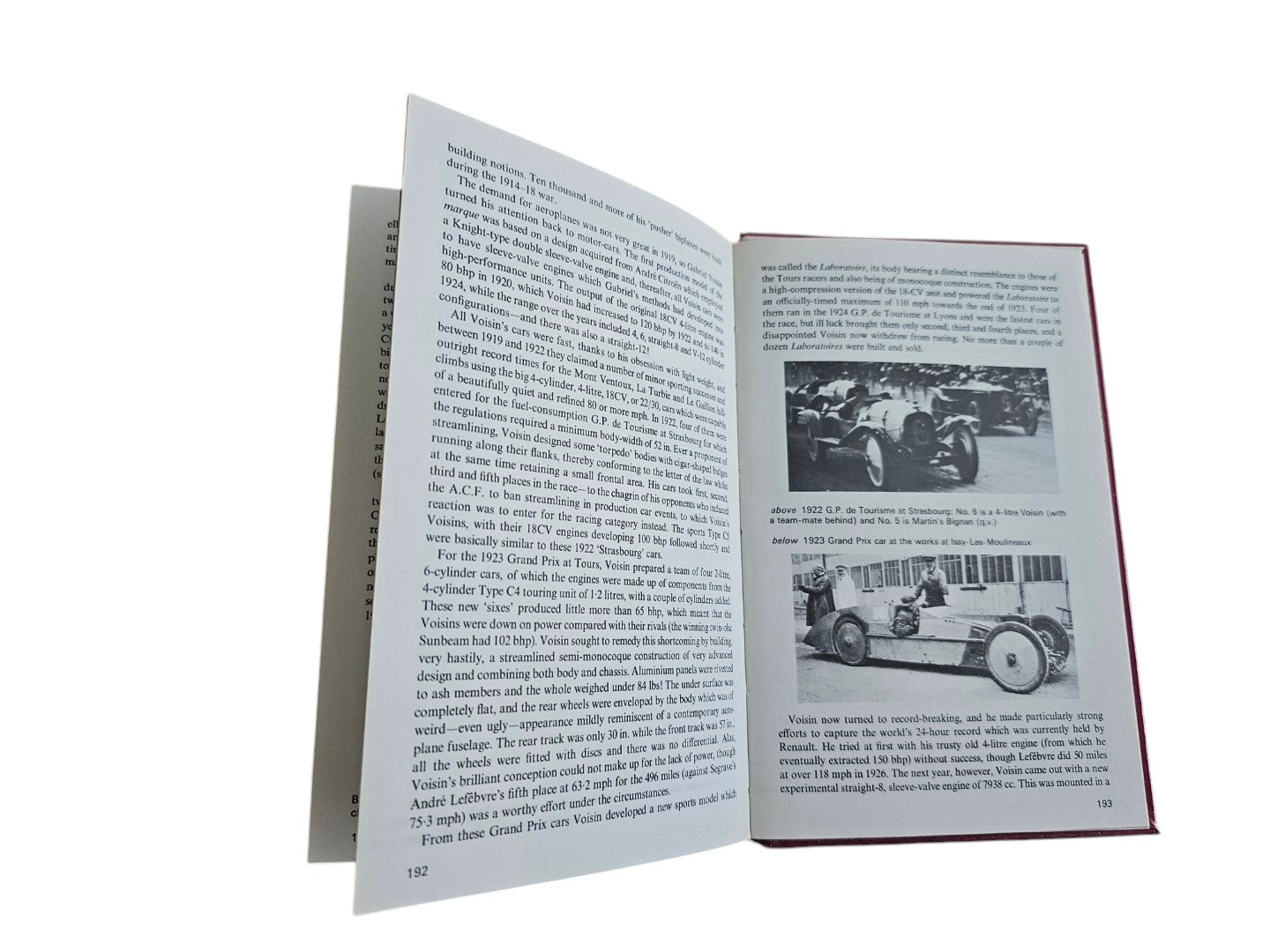 Open page of The Batsford Guide to Vintage Sports & Racing Cars from Automoto Bookshop featuring classic car history