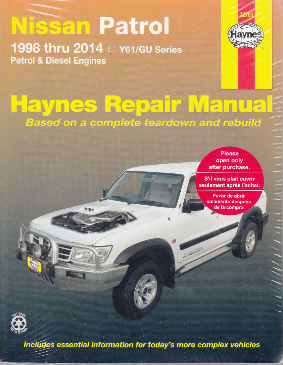 Nissan Patrol GU Series 1998 - 2014 Workshop Manual - front