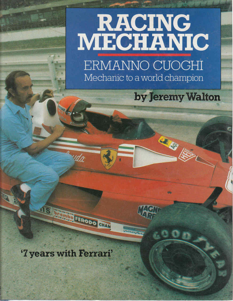 Racing Mechanic book cover with red race car and blue title panel