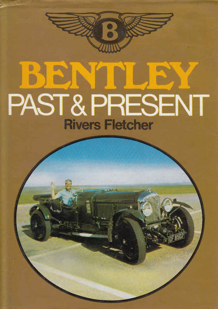 Book cover with Bentley logo, title text, and a photo of a classic car.