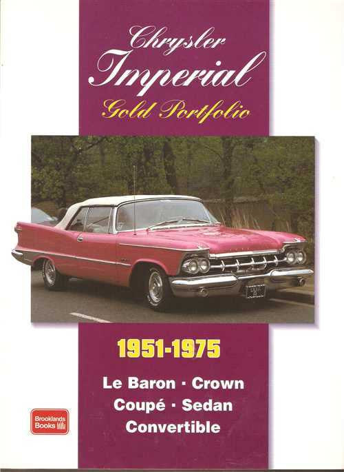 Automotive portfolio book cover with Chrysler Imperial Gold title and car photo
