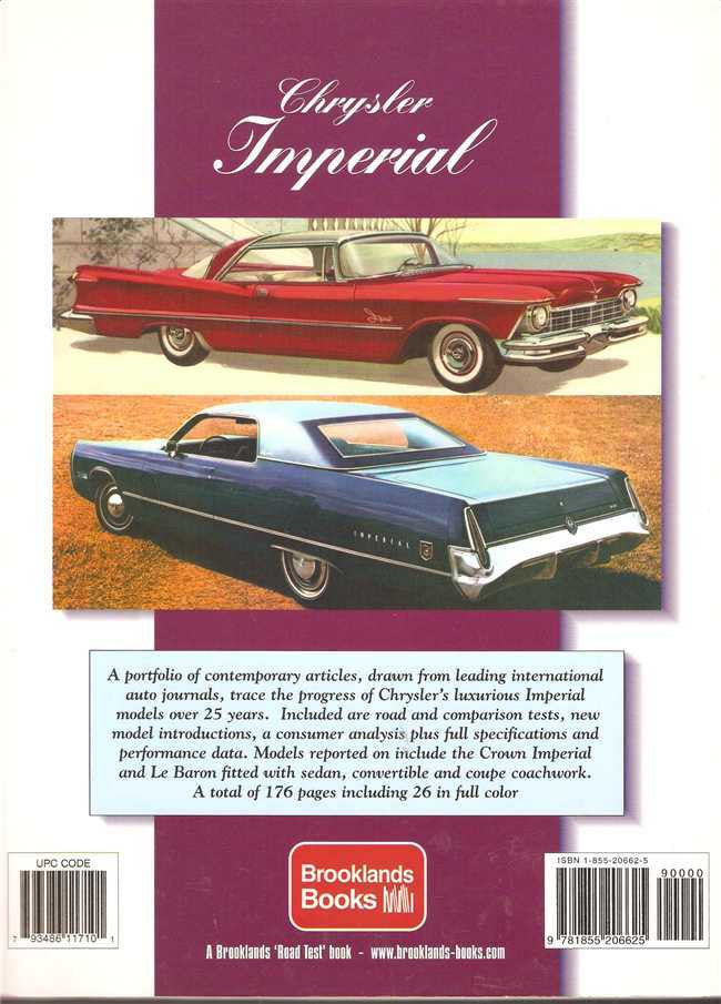 Automotive portfolio book cover with Chrysler Imperial logo and car images