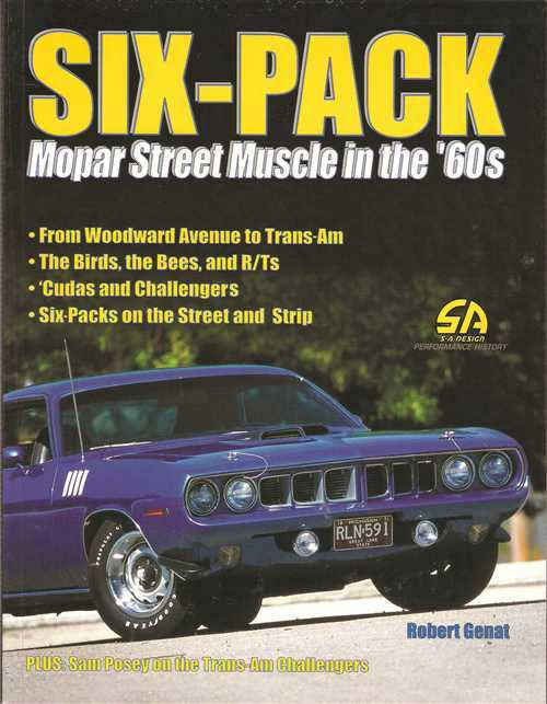 Six-Pack Mopar Street Muscle in the '60s book cover with purple muscle car