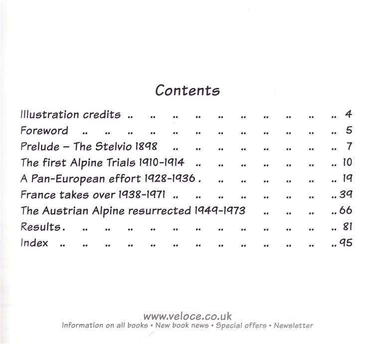 Paperback book contents page with headings, page numbers, and section list