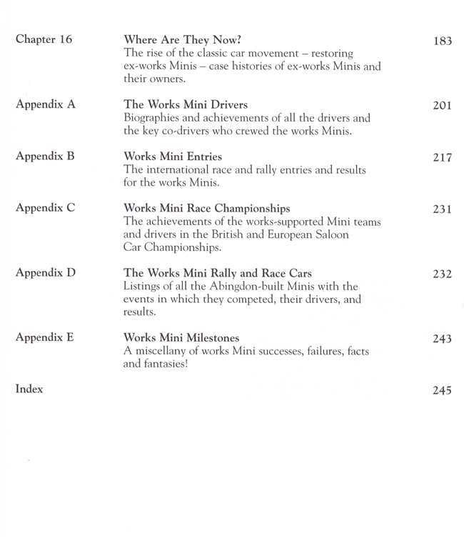 The Illustrated History Of The Works Minis In International Rallies and Races