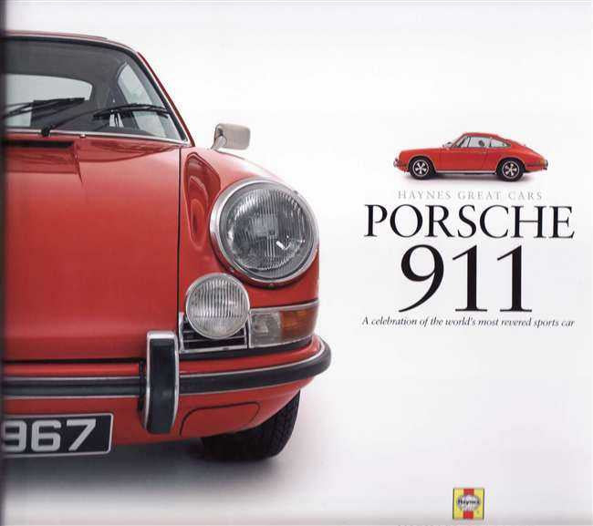 Porsche 911 book cover showing red sports car front view and title typography