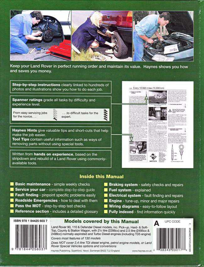 Land Rover 90, 110 &amp; Defender Diesel 1983 - 2007 Workshop Manual