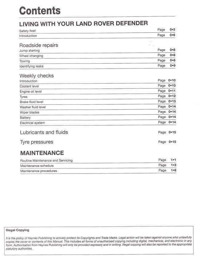Land Rover 90, 110 &amp; Defender Diesel 1983 - 2007 Workshop Manual