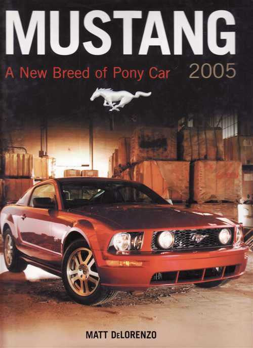 Mustang 2005 pony car book cover with orange sports car and white Mustang emblem