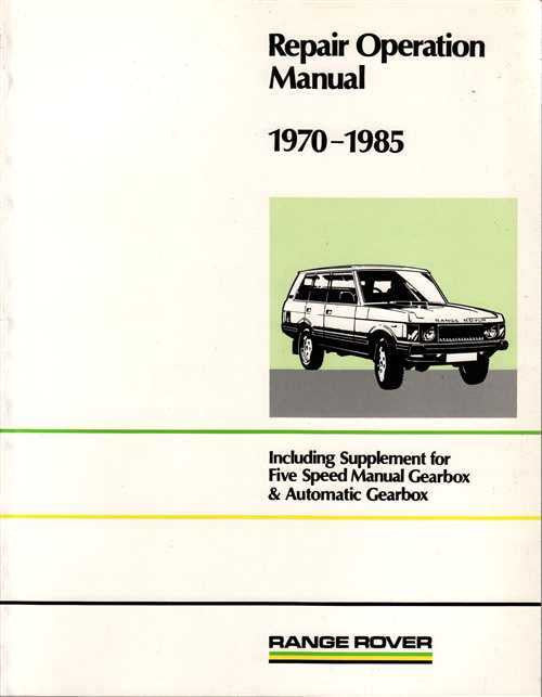 Range Rover 1970 - 1985 Workshop Manual