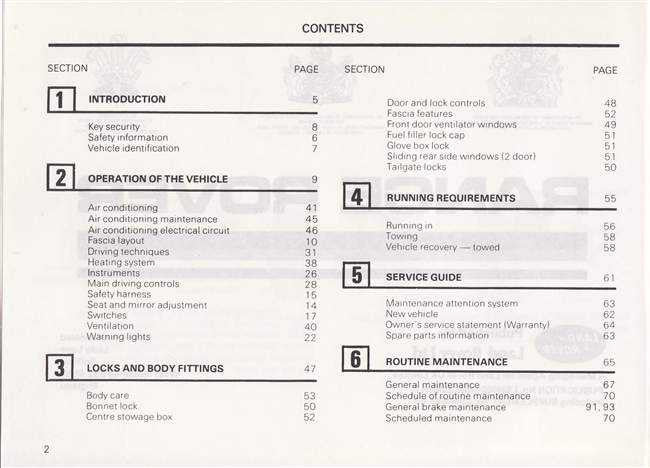 Range Rover 1983 on Owner's Handbook