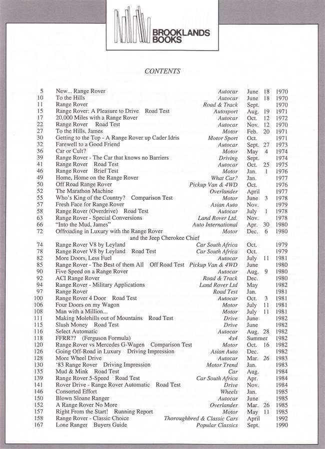 Range Rover Gold Portfolio 1970 - 1985