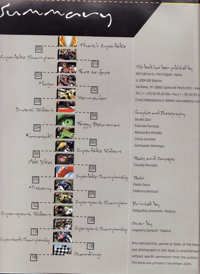 SBK Superbike World Championship 2004 Official Book