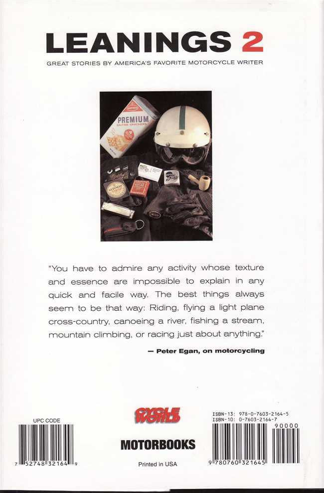 Motorbooks motorcycling story paperback back cover with text block and barcode
