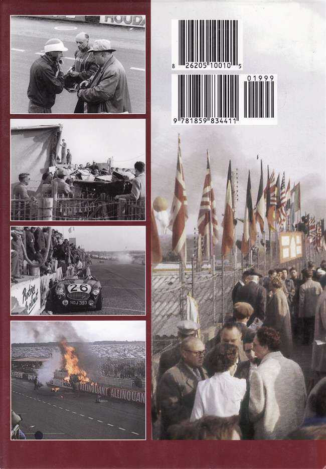 Book back cover with photo collage, barcode, and dark red border
