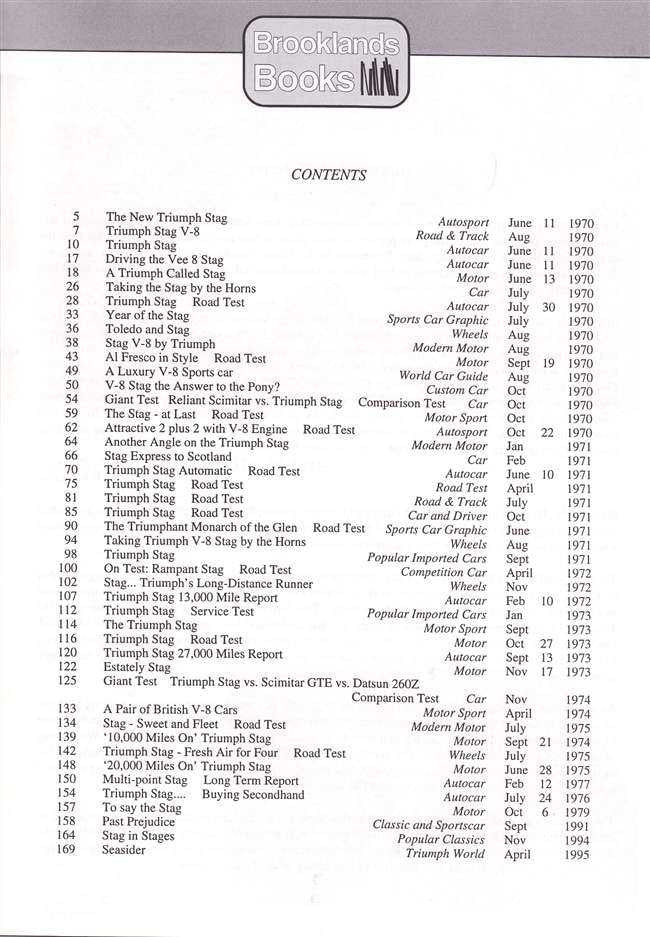 Triumph Stag Gold Portfolio 1970 - 1977