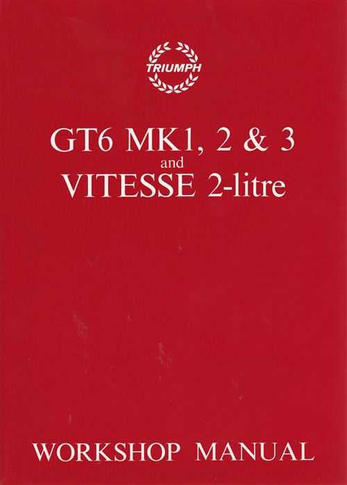 Triumph GT6 MK1, 2 and 3 and Vitesse 2-litre Workshop Manual