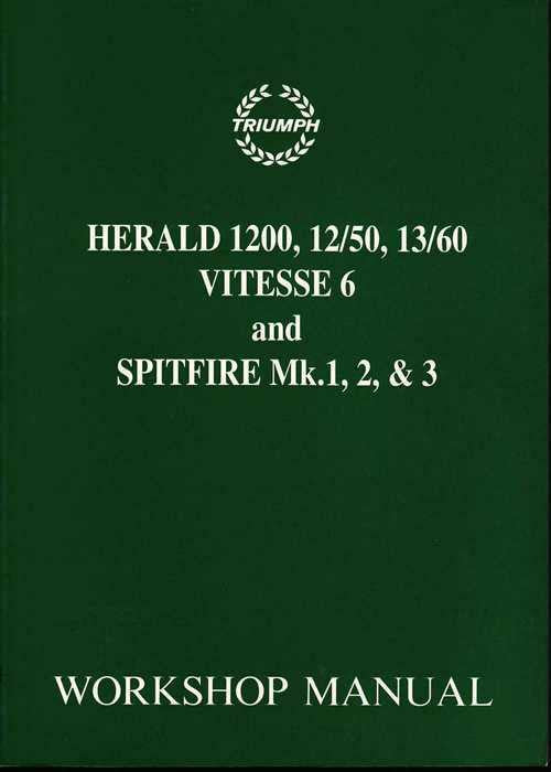 Herald 1200, 12|50, 13|60 Vitesse 6 and Spitfire Mk. 1, 2 &3 Workshop Manual