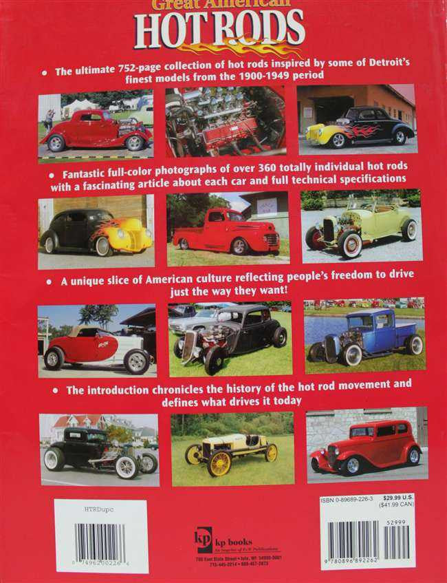 Hot rods history book cover with colorful vintage cars and title text