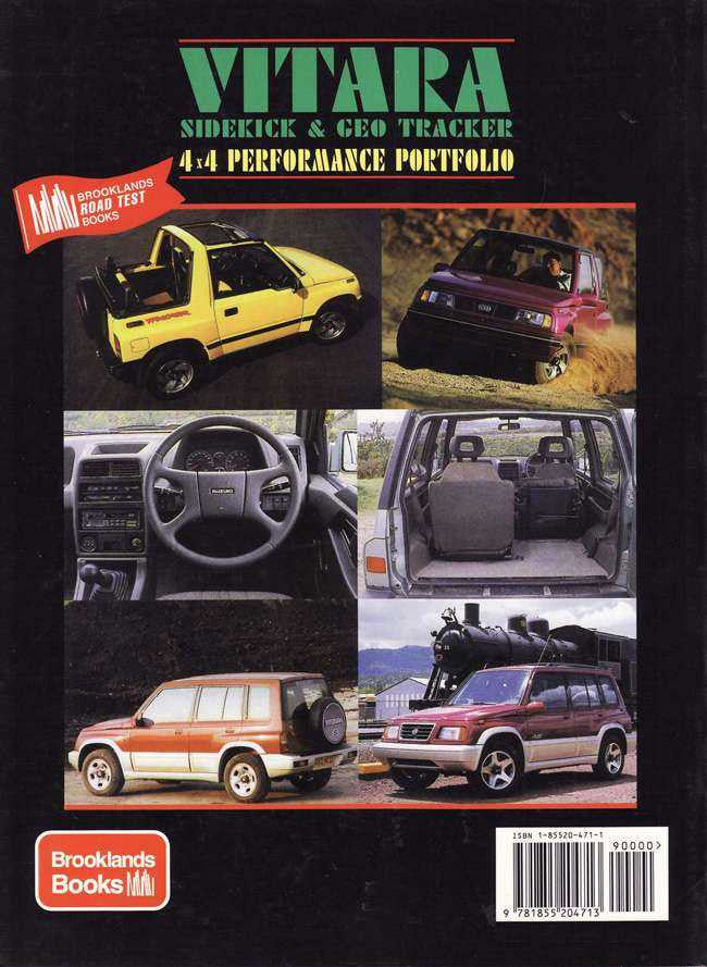 4x4 performance portfolio book cover with green title and photos of Vitara and Tracker