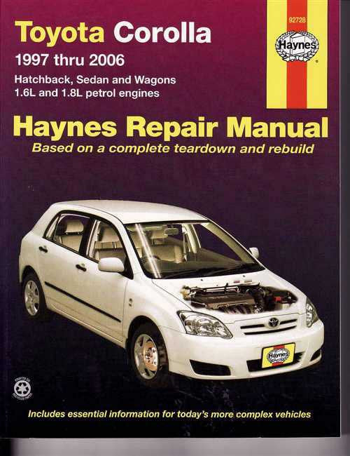 Toyota Corolla AE101, AE102, AE112, ZZE122 Series 1997 - 2006 Workshop Manual
