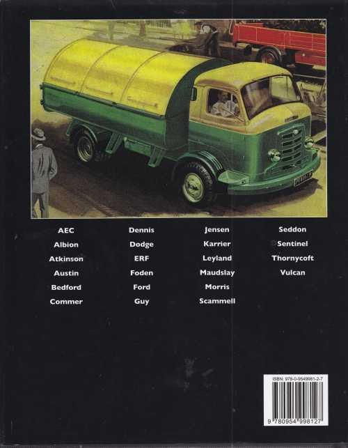Paperback book cover with yellow cab and green lorry illustration, barcode and text list.