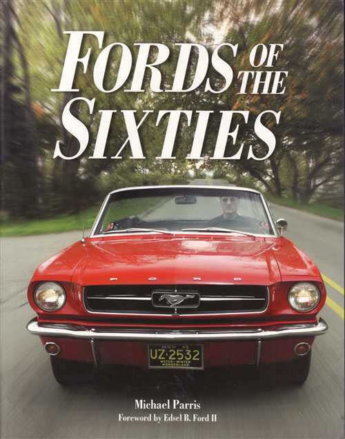 Book cover with front view of a red classic Ford Mustang and large title text.