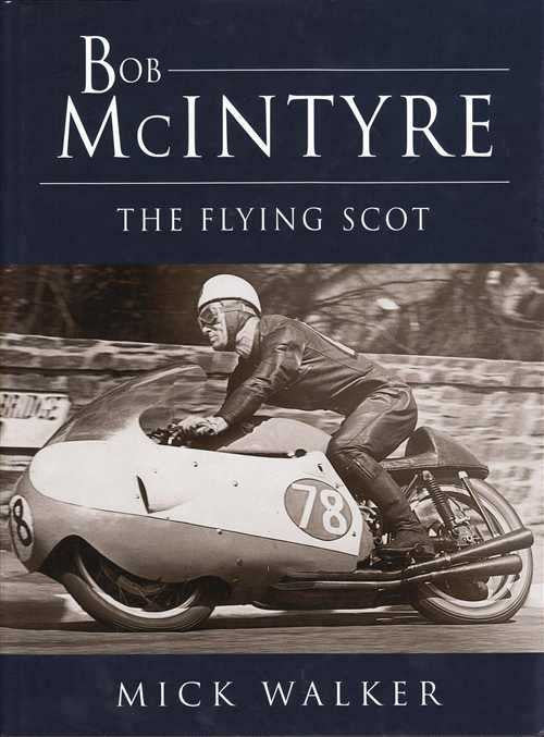 Motorsport book cover with Bob McIntyre text and racing sidecar image