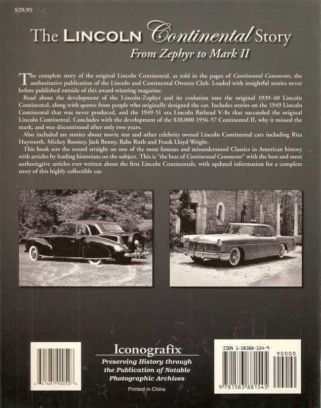 The Lincoln Continental Story: From Zephyr to Mark II