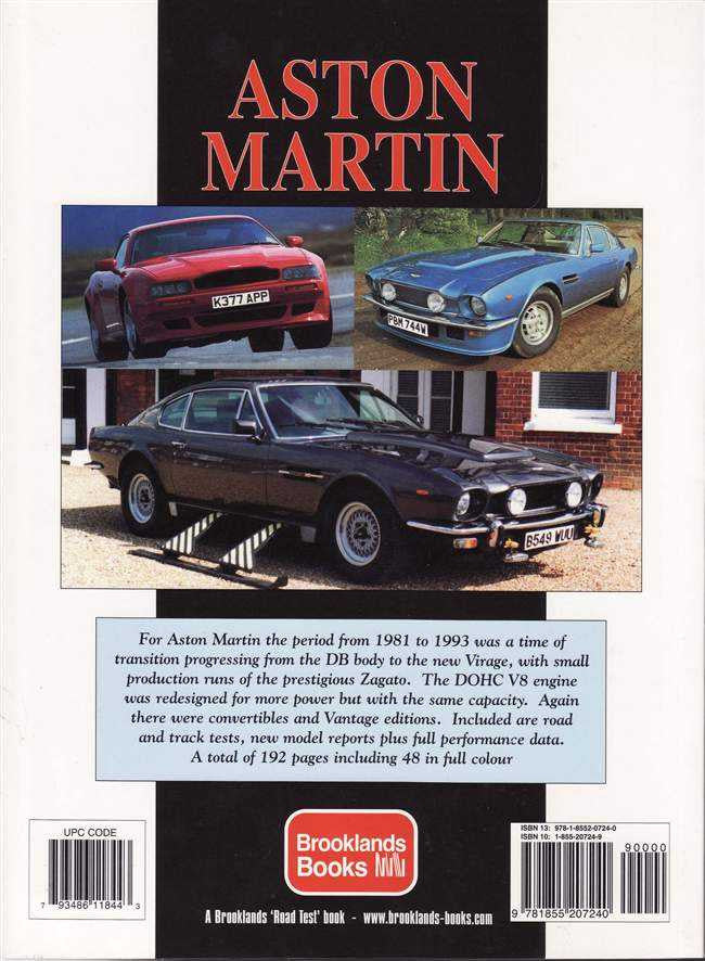 Automotive portfolio book back cover with car photos, barcode, and Brooklands logo