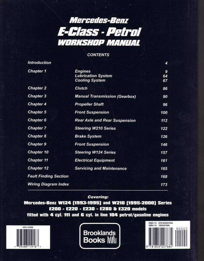Mercedes - Benz E-Class W124 &amp; W210 Series 1993 - 2000 Workshop Manual