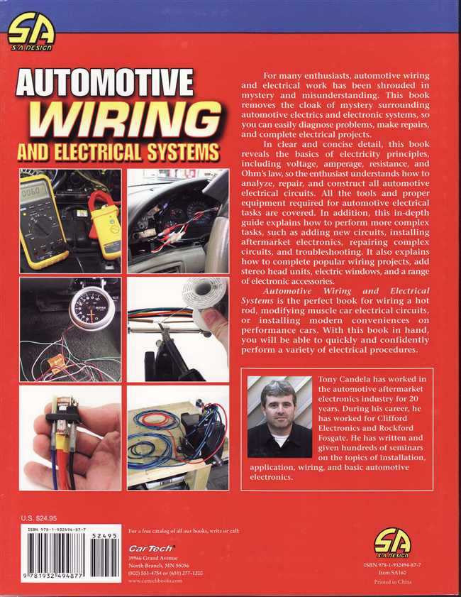 Automotive Wiring and Electrical Systems book back cover with wiring diagrams and barcode