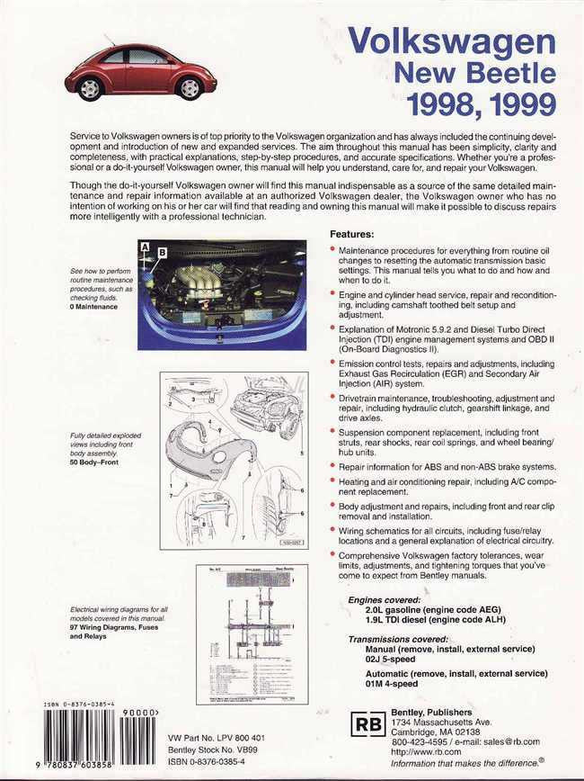 Volkswagen New Beetle 1998 - 1999 Workshop Manual