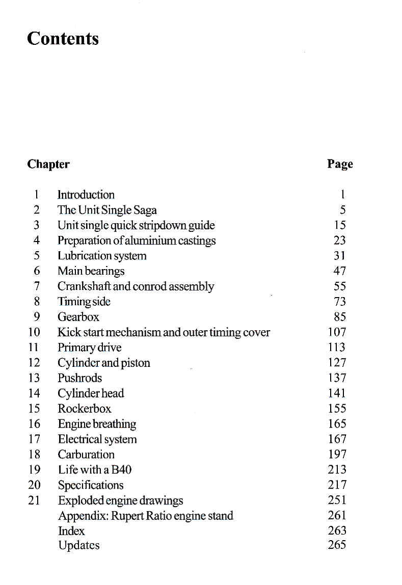 The Rupert Ratio Unit Single Manual Contents