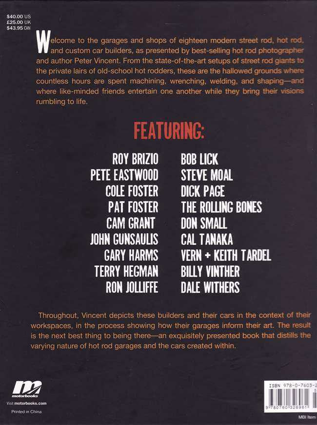 Hot Rod Garages back page with welcome text and featuring list