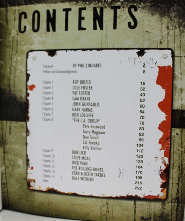 Hot Rod Garages contents panel with numbered performer list
