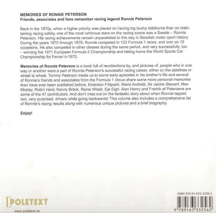 Memories of Ronnie Peterson
