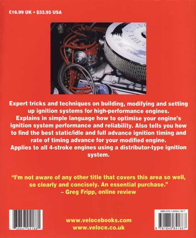 Back cover of distributor-type ignition tuning how-to book with barcode