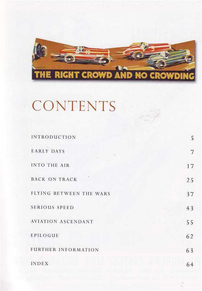 Paperback book contents page with section titles and page numbers