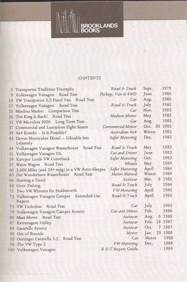 Volkswagen Bus, Camper, Van 1979 - 1989