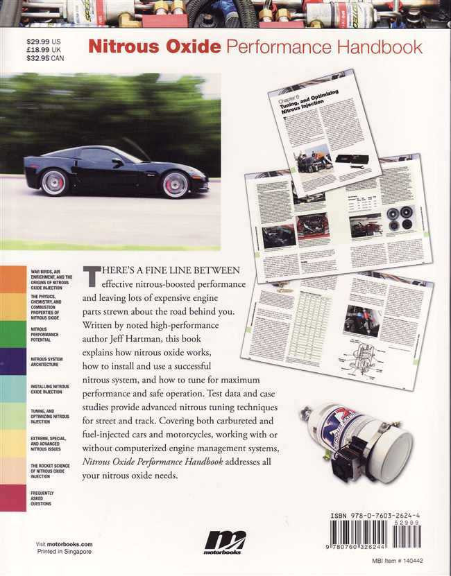 Performance handbook page with car photo and technical diagram pages