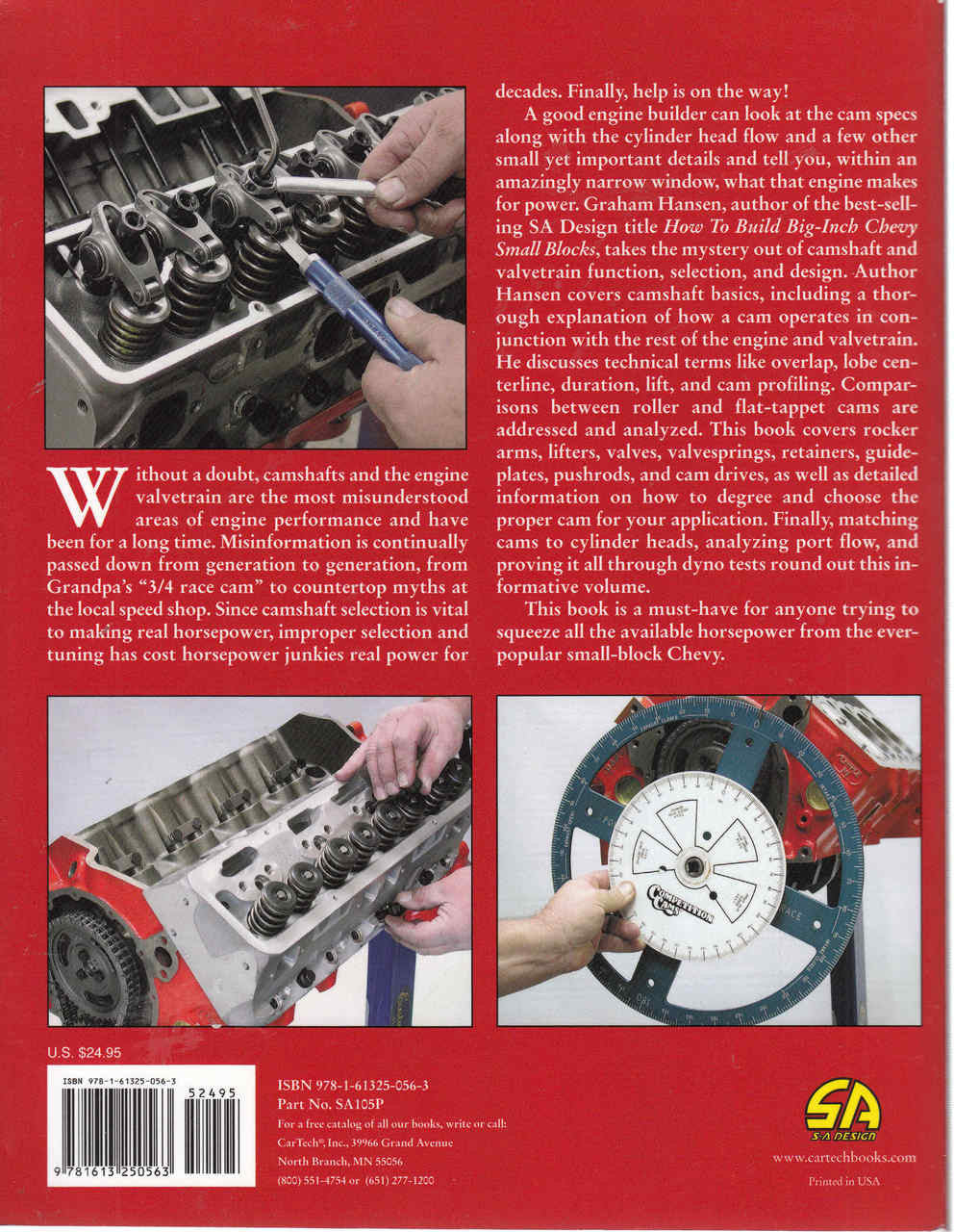 High-Performance Chevy Small-Block Cams & Valvetrains book back cover with engine photos